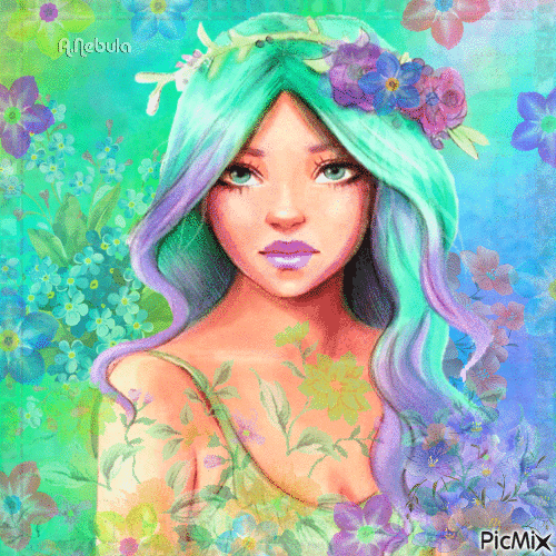 Woman watercolor - 免费动画 GIF