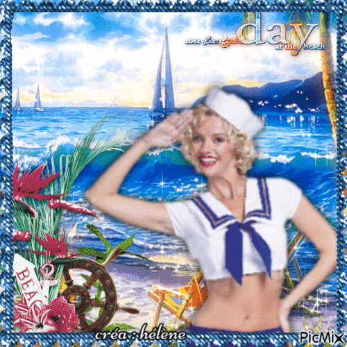 Femme avec un chapeau de marin - Ilmainen animoitu GIF