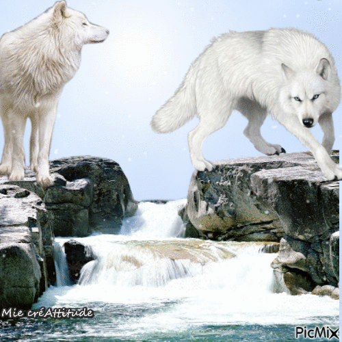 Loups à la chasse :) - Gratis animeret GIF