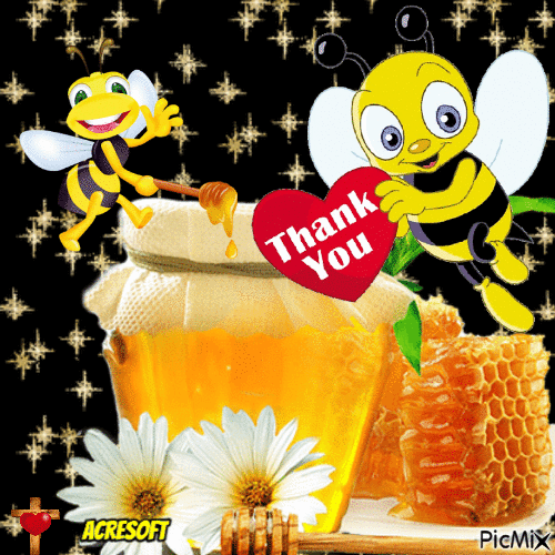 Bees & Honey Thank You Image - Бесплатный анимированный гифка