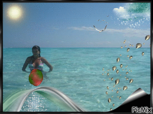 Reflejos en el mar - Free animated GIF