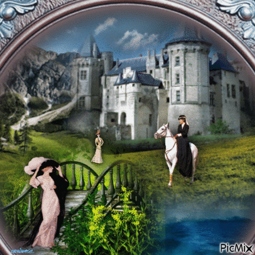 la vie de chateau d'antan - GIF animado grátis
