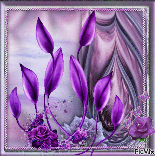 fond floral violet
