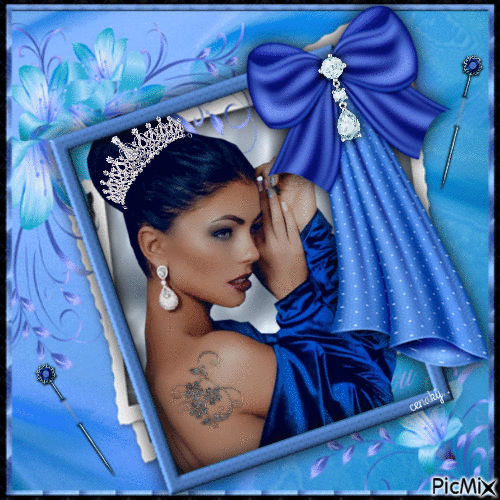 femme en bleu - Darmowy animowany GIF