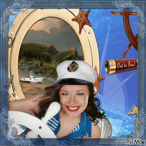 Portrait of a woman from the sea - GIF animado gratis