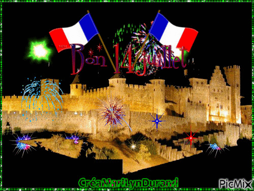 cité de carcassonne ....bon 14 juillet - Darmowy animowany GIF