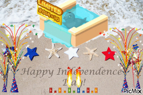 4th of July at the beach - 無料のアニメーション GIF
