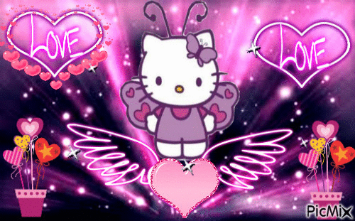 Hello Kitty Love - Безплатен анимиран GIF