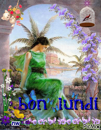 bon lundi - Бесплатный анимированный гифка