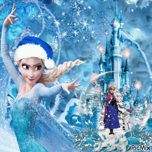 Frozen Anna and Olaf Christmas ball - Бесплатный анимированный гифка