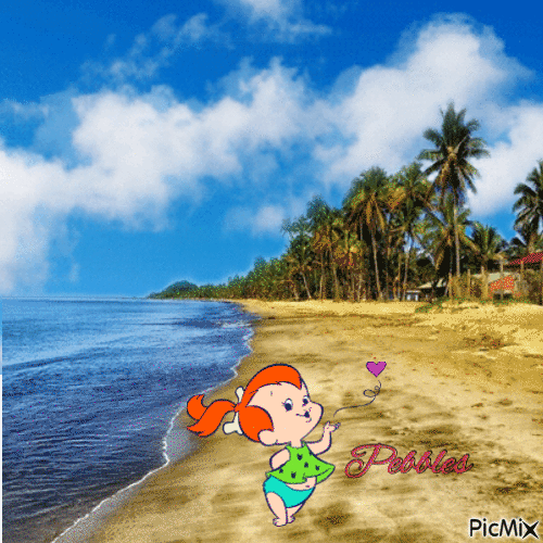 Pebbles at the beach - Gratis animerad GIF