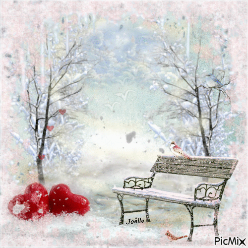 Coeur dans la neige ! - Animovaný GIF zadarmo