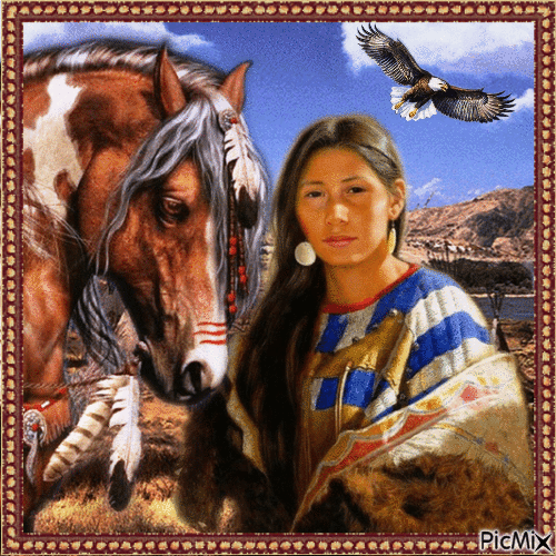 Schönheit der amerikanischen Ureinwohner - Бесплатни анимирани ГИФ
