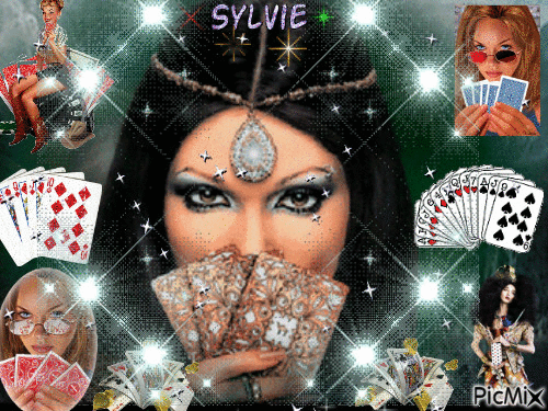 joueuses de cartes ma création a partager sylvie - Gratis animeret GIF