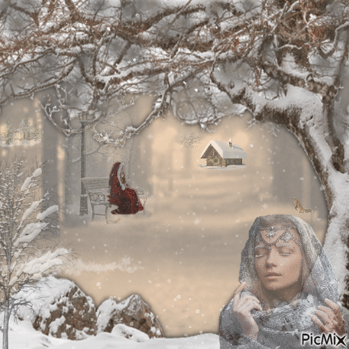 Snow Scene - Darmowy animowany GIF