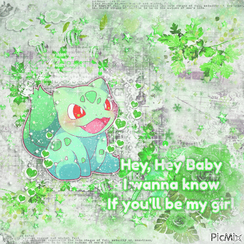 Bulbasaur/Hey Baby - Animovaný GIF zadarmo