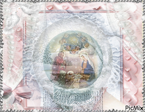 Jesus in a manger - Безплатен анимиран GIF
