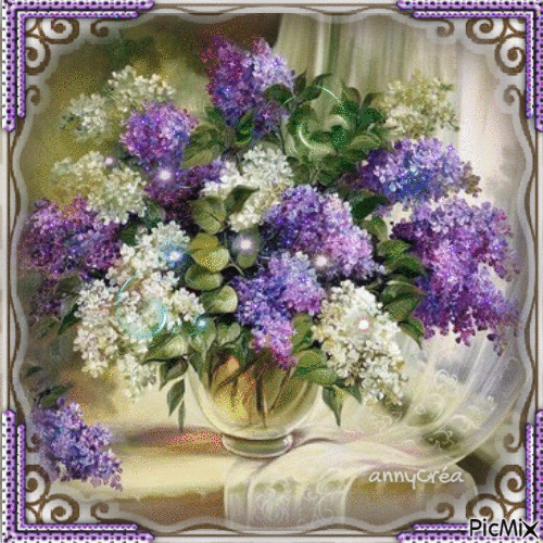 Le bouquet de lilas - GIF animate gratis