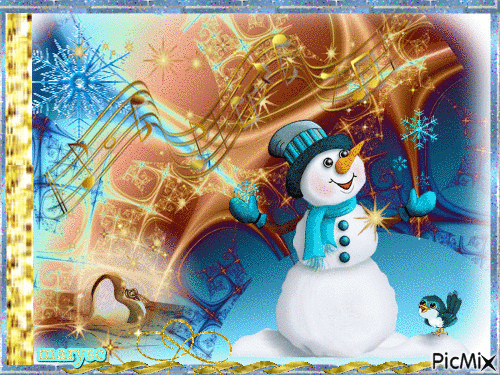 bonhomme de neige - Besplatni animirani GIF