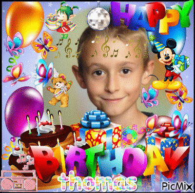 bon anniversaire thomas - Gratis animeret GIF