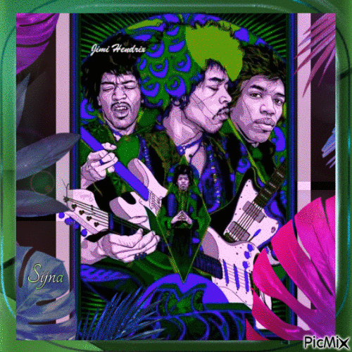 Jimi Hendrix - Bezmaksas animēts GIF