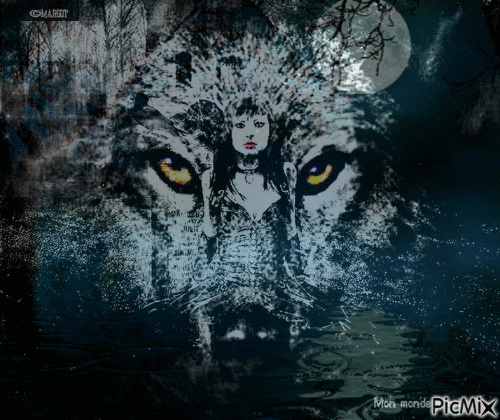 Le loup et moi - 無料のアニメーション GIF