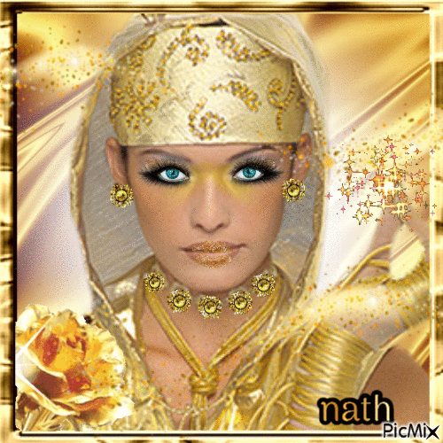 Woman gold,nath - Animovaný GIF zadarmo