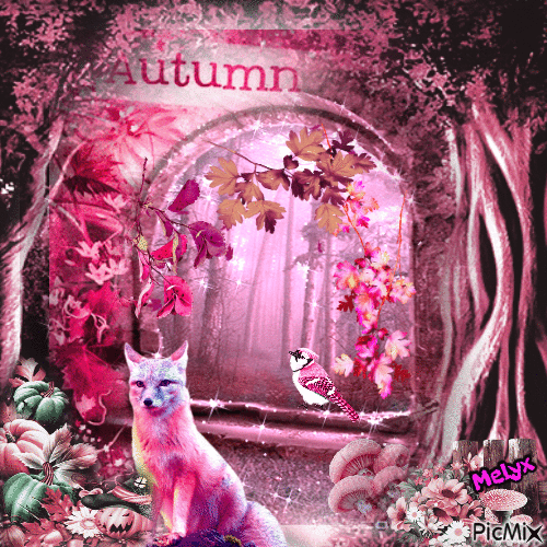 Pink Autumn - GIF animado gratis