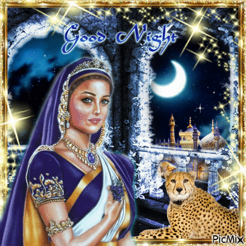 Good Night Arabic Princess - GIF animé gratuit
