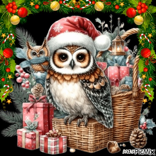 Christmas owl - бесплатно png