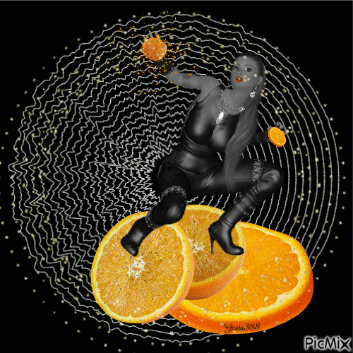 Pomarańczowa dziewczyna - Nemokamas animacinis gif