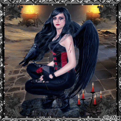 Goth angel - Gratis geanimeerde GIF