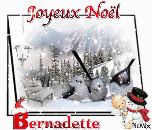 joyeux noël Bernadette - Δωρεάν κινούμενο GIF