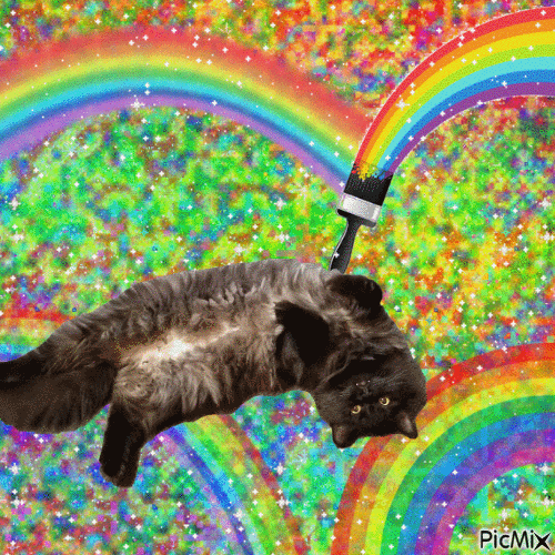 He paints rainbows 🌈 - Bezmaksas animēts GIF