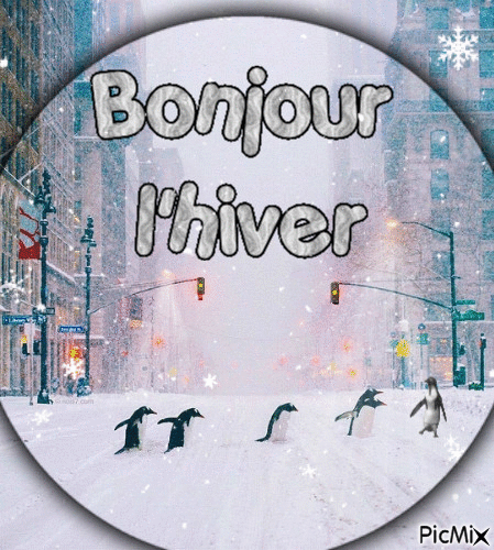 Bonjour l'hiver - Darmowy animowany GIF