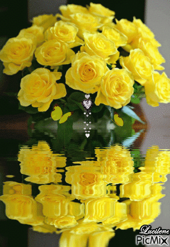 Rosas Amarelas... - GIF animé gratuit
