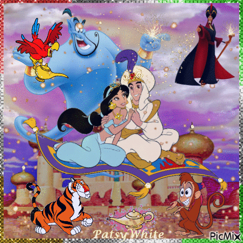 Aladdin & Jasmine - GIF animé gratuit