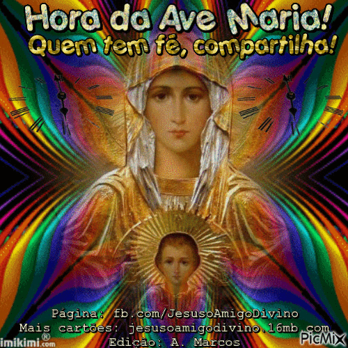 Hora da Ave Maria! Quem tem fé, compartilha! - Free animated GIF