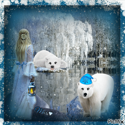 oso polar  de navidad - GIF animado grátis