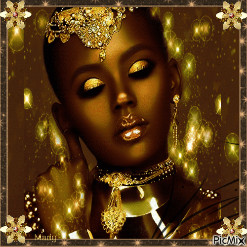 Visage de femme en doré et marron - Ilmainen animoitu GIF