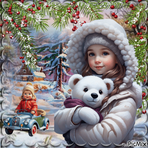 enfant en hiver - Ingyenes animált GIF