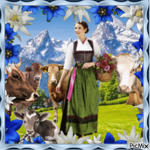 Traditional Bavarian Girl - GIF animé gratuit