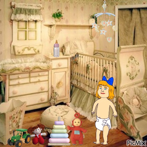 Baby with toys in nursery - ingyenes png