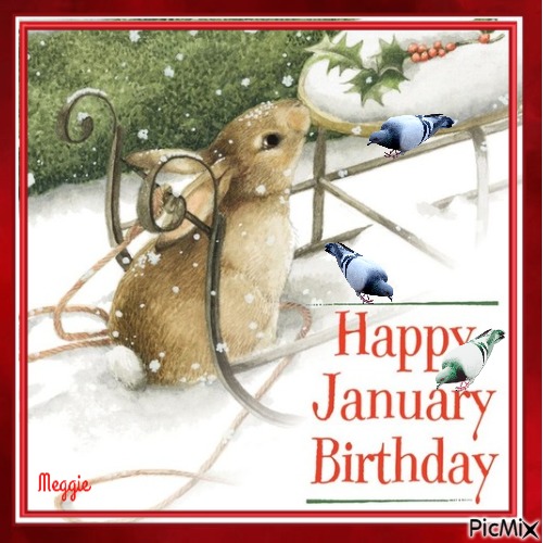 happy Januari birthday - PNG gratuit