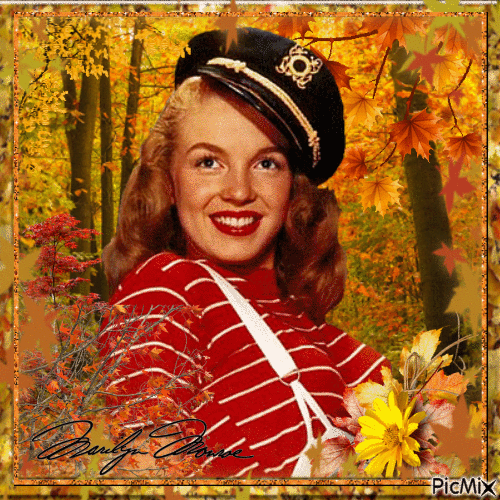 Autumn Marilyn Monroe - Free animated GIF