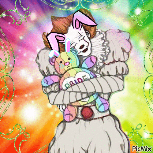 Pennywise Loves Bunnies and Rainbows - GIF animé gratuit