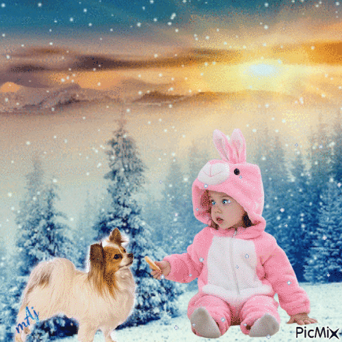 Concours "Bébé dans la neige" - Ilmainen animoitu GIF