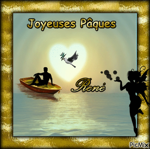 joyeuses Pâques René - GIF animate gratis