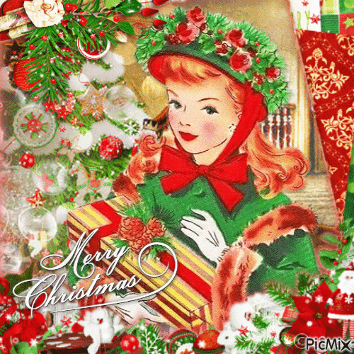 Joyeux Noël - Vintage - Gratis geanimeerde GIF