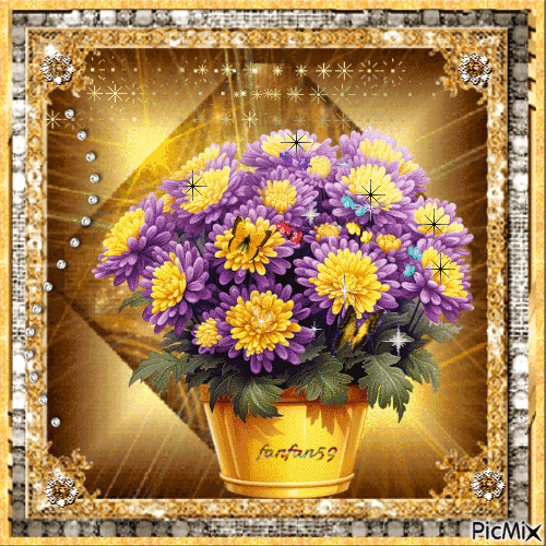 Jolie bouquet de fleurs - GIF animé gratuit